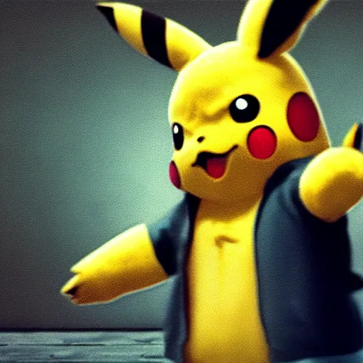 Image similar to pikachu in the matrix, 4k photograph