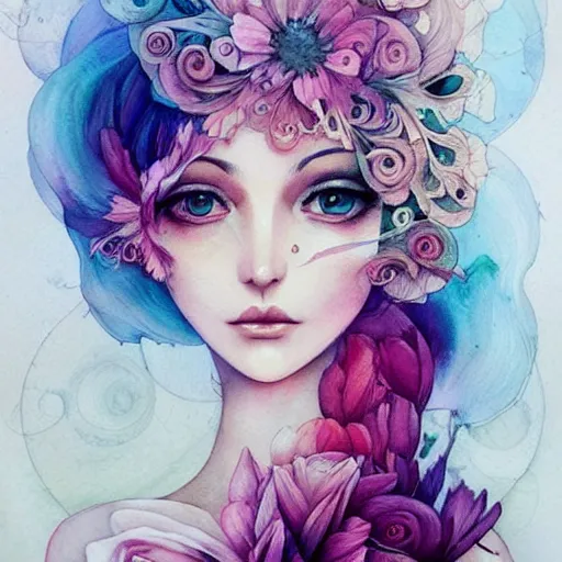 Image similar to watercolor flower by anna dittmann