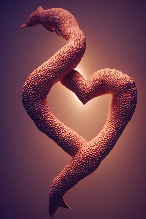 Image similar to a sculpture of fish ocean intertwined, diode lighting, a lovely cornucopia of flowers and human body parts, body parts, heart shaped, highly detailed, octane render, cinematic, shock, sharp focus, ball, an independent psycho, clean, studio lighting