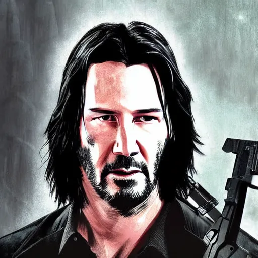 Prompt: Keanu reeves as The punisher digital art 4K detail