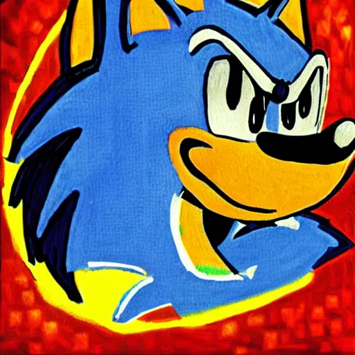 Image similar to “sonic the hedgehog, by Vincent Van Gogh”