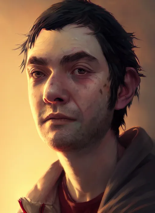 Image similar to Highly detailed portrait of homeless Martin Shkreli, in GTA V, Stephen Bliss, unreal engine, fantasy art by Greg Rutkowski, Loish, Rhads, Makoto Shinkai and Lois van baarle, ilya kuvshinov, rossdraws, Tom Bagshaw, global illumination, radiant light, detailed and intricate environment