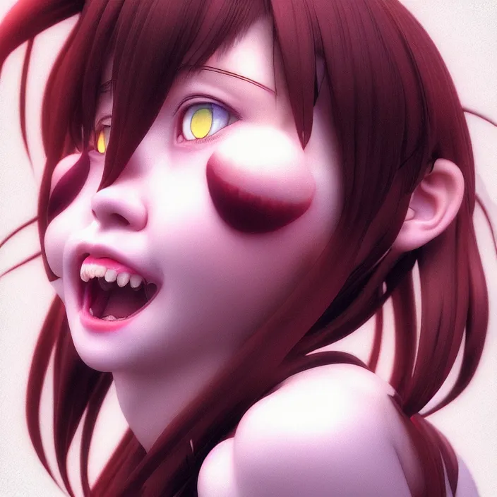 Image similar to portrait of the popular girl giggling, by katsuhiro otomo, yoshitaka amano, nico tanigawa, and artgerm rendered with 3 d effect.