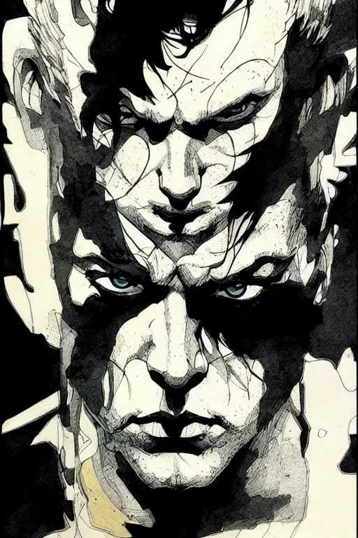 Image similar to portrait of sandman, concept art, sumi - e style, intricate linework, artstation, trending, highly detailed, smooth, focus, art by yoji shinkawa and glenn fabry,