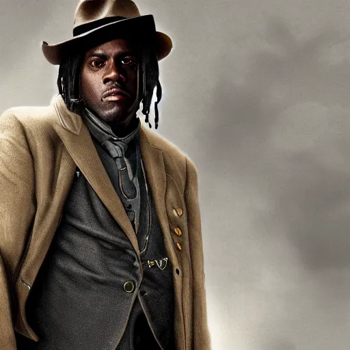 Image similar to Rapper Chief Keef In Django redemption 2 digital art 4K quality super realistic