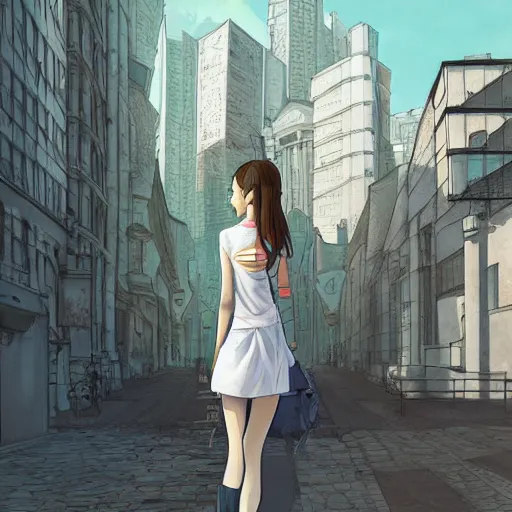 Image similar to cat sfinx walking on city, very detailed fine art, concept art, trend of artistation and devianart, style of ilia kuvshinov