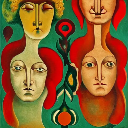 Image similar to floral face portrait by leonetto cappiello and wojciech siudmak and ernst fuchs, anni albers, oil on canvas