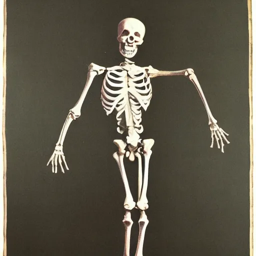 Image similar to ed sheeran portrayed as a skeletal structure body, 1 8 th century art