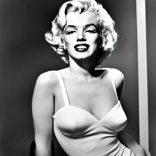 Image similar to marilyn monroe in a futuristic dress