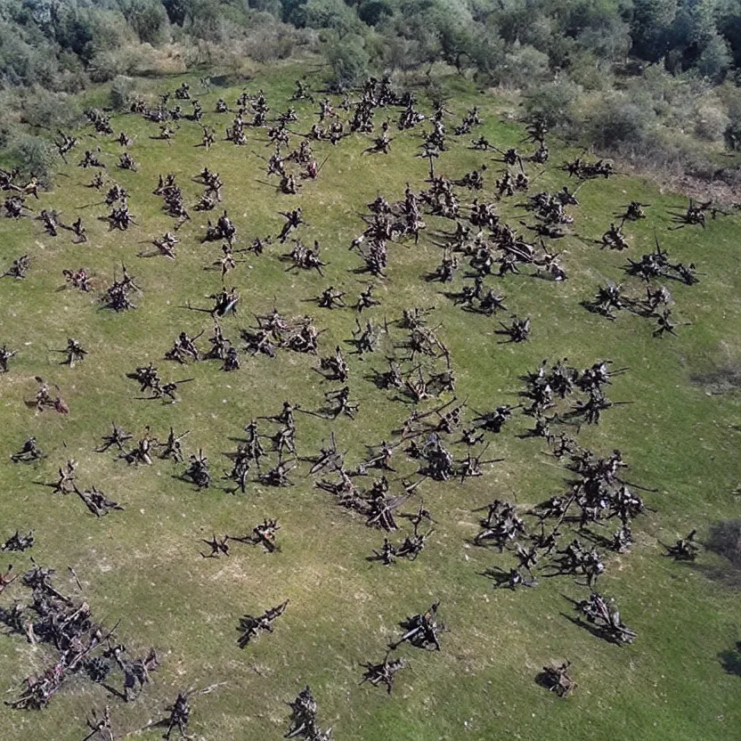 Image similar to “Drone footage of a medieval battle field”