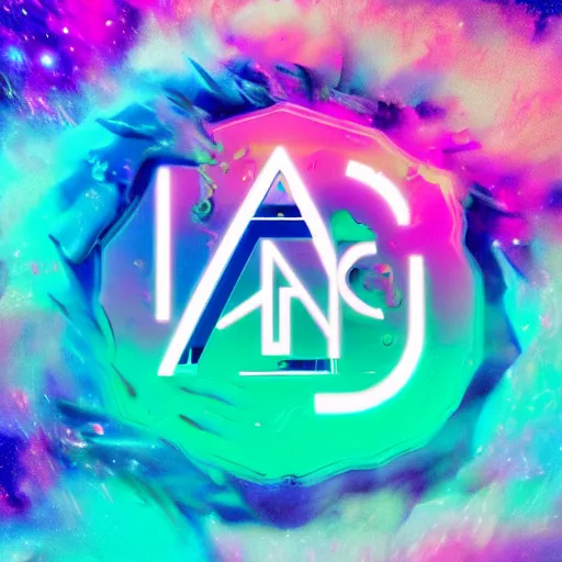 Image similar to a and w vaporwave logo, colorful, digital art, cosmic, 3 d high definition, trending on art station, photorealistic, high resolution, 8 k, octane, hyper detailed, insane details, intricate, elite, ornate, elegant trend, highly detailed and intricate, sharp focus, photography, unreal engine