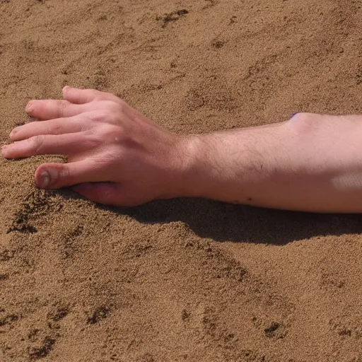 Image similar to desperate hand emerging from the sand