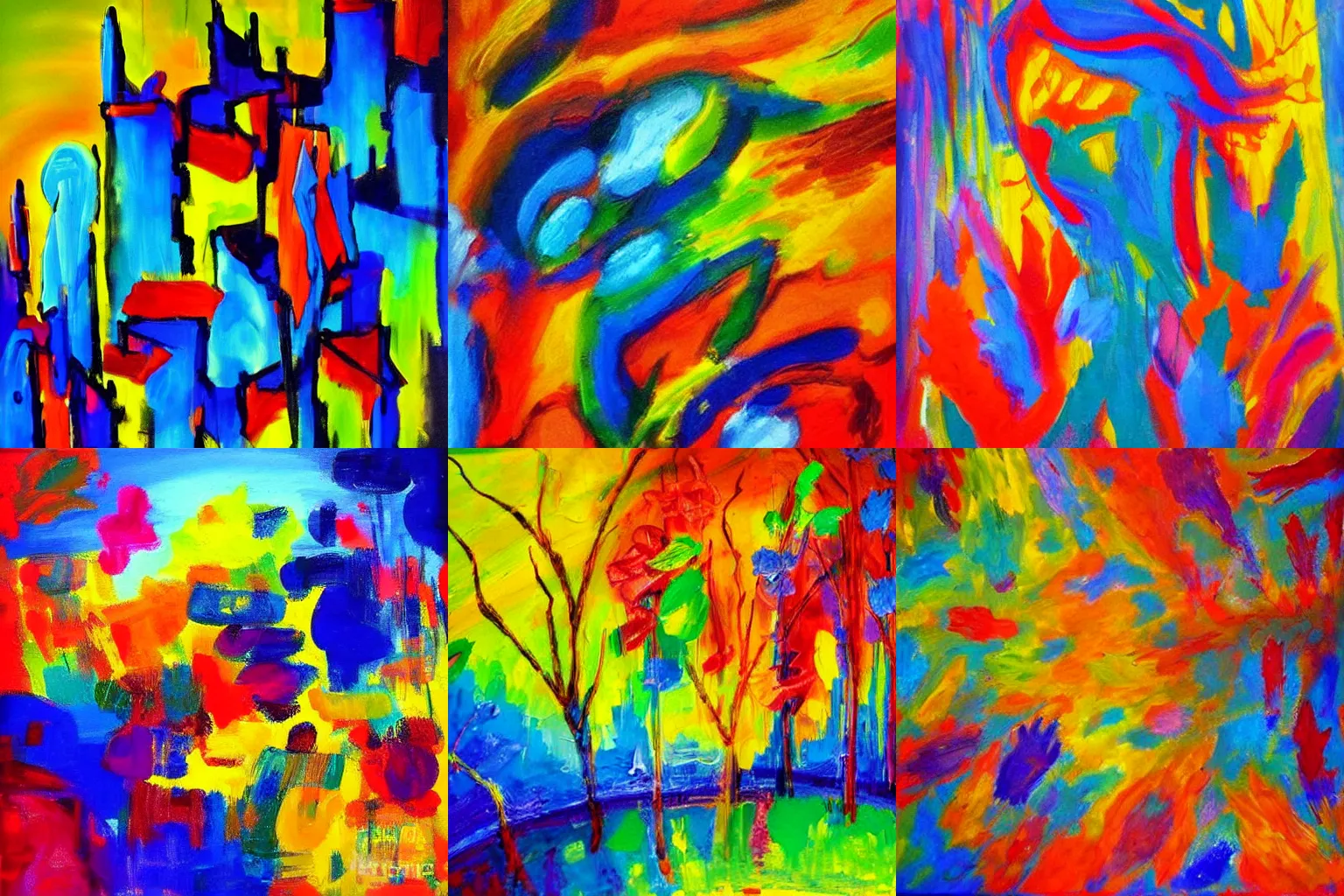 Prompt: extasy, expressionist painting, colorful