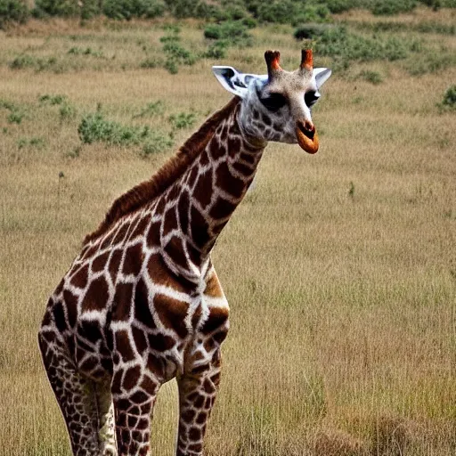 Image similar to giraffe sloth hybrid, bold natural colors, national geographic photography, masterpiece, full shot