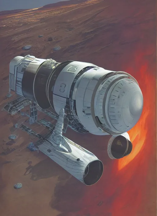 Image similar to ( ( ( portrait of elon musk ) ) ) by chesley bonestell, spacex, mars mission,