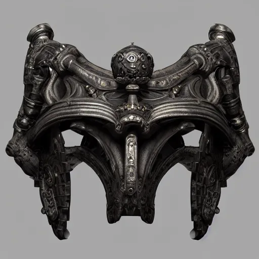 Prompt: an ominous dark ancient mask. hyper - detailed. steampunk baroque. symmetric. epic. unreal render.