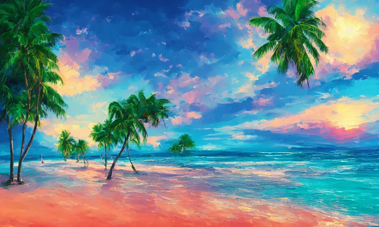 Image similar to paradise beach by alena aenami artworks in 4 k