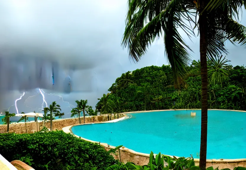 Image similar to Palace of the chalice, refracted sparkles, thunderstorm, greek pool, beach and Tropical vegetation on the background major arcana sky, 2005 blog, dslr camera IMG_4016