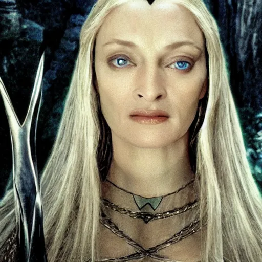 Image similar to uma thurman as galadriel in the lord of the rings