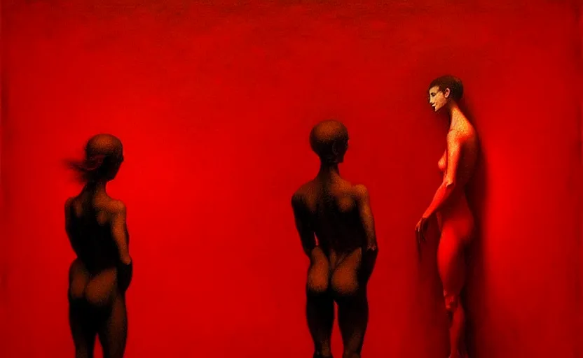 Image similar to only with red, death of communism, in the style of beksinski, parts by edward hopper, parts by rodcenko, parts by yue minjun, intricate and epic composition, red by caravaggio, insanely quality, highly detailed, masterpiece, red light, artstation