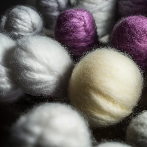 Prompt: macro photography of wool, high definition