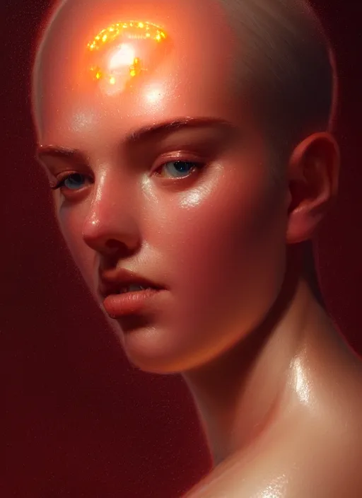 Image similar to portrait of a glazed ham, close up, intricate, elegant, glowing lights, highly detailed, digital painting, artstation, concept art, smooth, sharp focus, illustration, art by wlop, mars ravelo and greg rutkowski