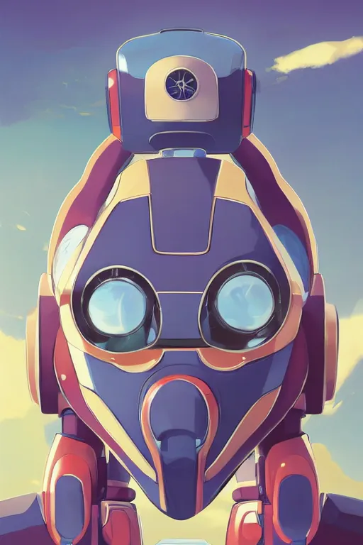 Image similar to metabots medabots medarotto medarot robot minimalist comics helmet mask neon cybereye, behance hd by jesper ejsing, by rhads, makoto shinkai and lois van baarle, ilya kuvshinov, rossdraws global illumination ray tracing hdr radiating a glowing aura