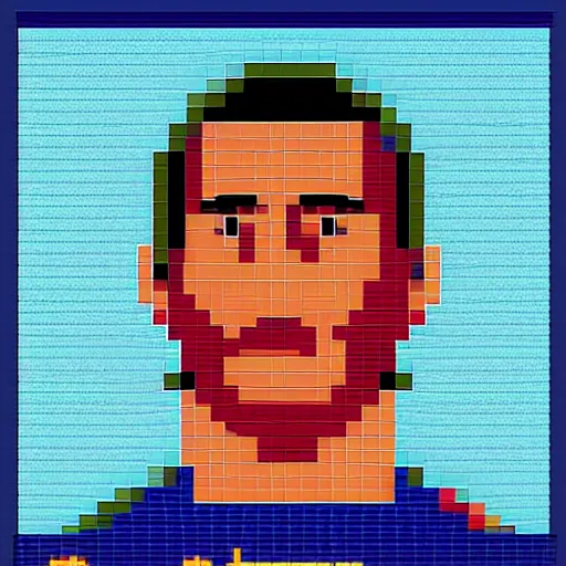 Image similar to xavi hernandez as pixel art