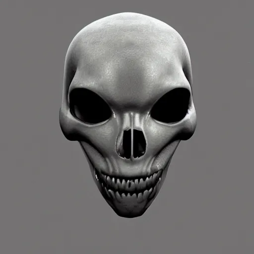 Prompt: sinister grey alien skull