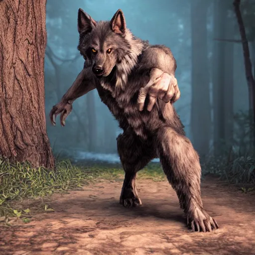 Image similar to cute werewolf from van helsing unreal engine hyperreallistic render 8k character concept art masterpiece