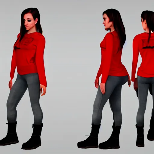 Image similar to ashlyn peaks in tech wear clothing, full body 3 d render