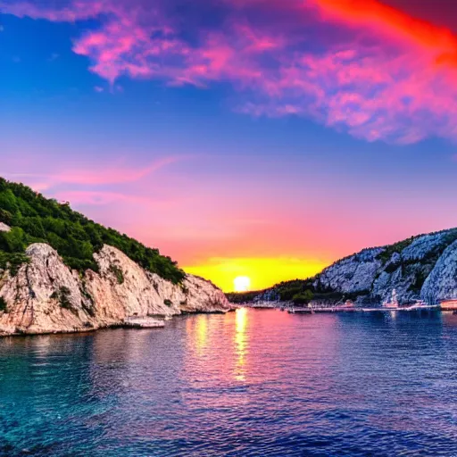 Prompt: a beautiful sunset in croatia