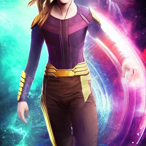 Image similar to Full body poster of Emma Watson as Thanos