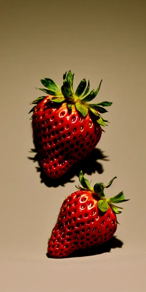 Image similar to a extreme macro photo of a strawberry, hyper realistic, hyper detailed, 35mm, very grainy film, pink volumetric studio lighting, bokeh, black background award winning shot, vogue magazine, cinematic, 8k, very closeup, elegant, tender, pastel W 1024