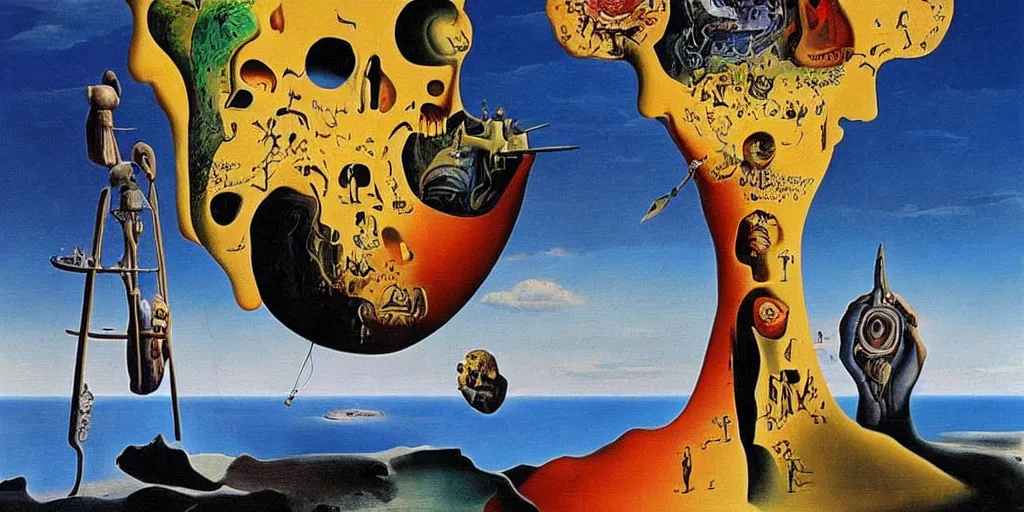 Image similar to the world between death and life, surrealistic detailed painting, by damien gilley and salvador dali