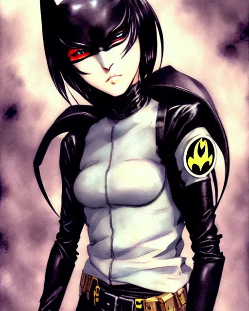 Image similar to portrait Anime Batman Robin grunge cute androgynous punk Accurate fine-face, pretty face, realistic shaded Perfect face, fine details. Anime. Gotham gothic realistic shaded lighting by katsuhiro otomo ghost-in-the-shell, magali villeneuve, artgerm, rutkowski Jeremy Lipkin and Giuseppe Dangelico Pino and Michael Garmash and Rob Rey