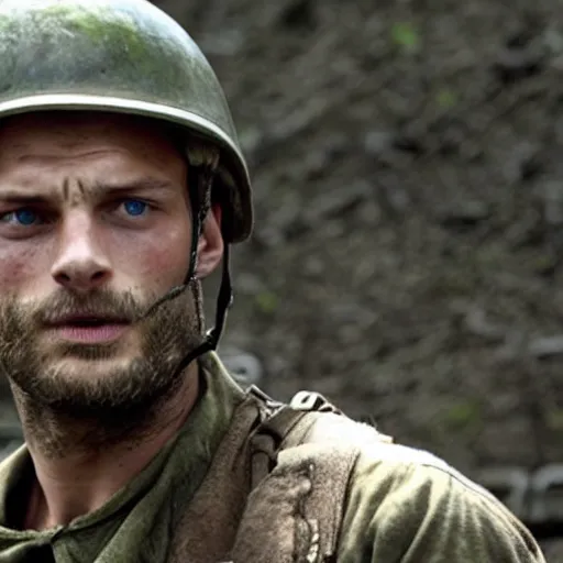 Image similar to Jamie Dornan starring in saving private Ryan