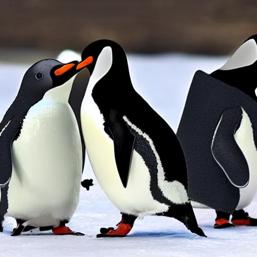 Prompt: ninja penguins