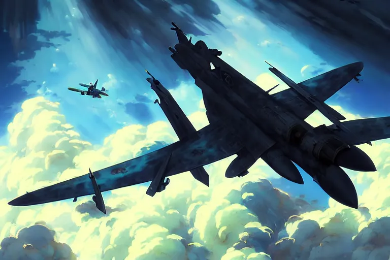 Prompt: baroque oil painting of anime key visual environment concept art of anime fighter jet dogfight in the sky concrete brutalist dark fantasy, rule of thirds, cinematic lighting, fake hidden detail, trending on pixiv fanbox, acrylic palette knife and brush, style of makoto shinkai studio ghibli genshin impact jamie wyeth james gilleard greg rutkowski