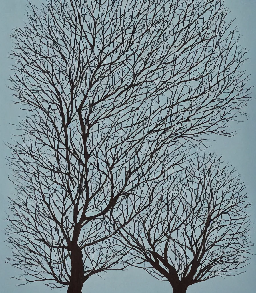 Image similar to breathtakingly enchanted beautiful symmetric tree in the style of ken hong leung, artstudio, oarktree