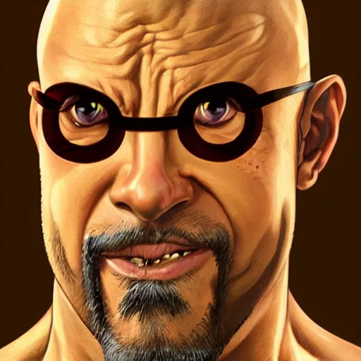 Prompt: david cross as sagat street fighter, wearing one eye patch, 4 k, ultra realistic, detailed focused art by artgerm and greg rutkowski and alphonse mucha