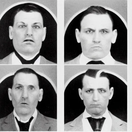 Image similar to 1920s mobster mugshots