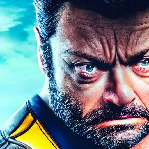 Image similar to portrait of x - men's wolverine played by nick offerman, photorealistic logan marvel movie still, detailed 8 k, poster style, high resolution