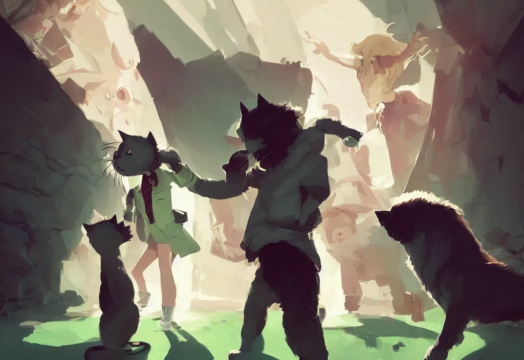 Prompt: joe biden shake hand of girl with cat ears, epic debates, presidental elections candidates, cnn, fox news, fantasy, by atey ghailan, by greg rutkowski, by greg tocchini, by james gilleard, by joe gb fenton, dynamic lighting, gradient light green, brown, blonde cream, salad and white colors in scheme, grunge aesthetic