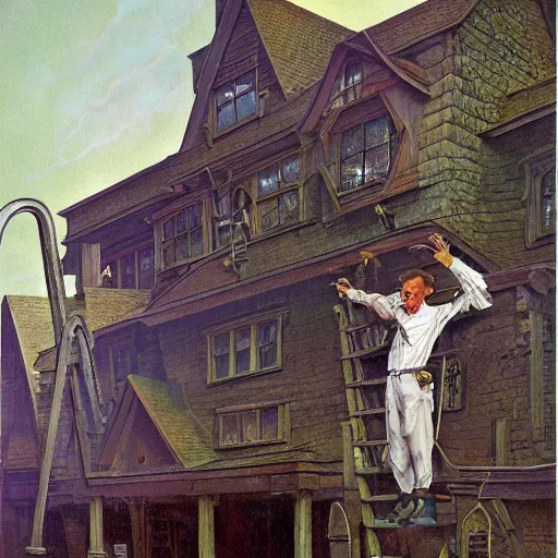 Image similar to high quality high detail painting by david mattingly and norman rockwell and nc wyeth, hd, realistic matte painting, photorealistic lighting, modern supernatural gothic - punk horror