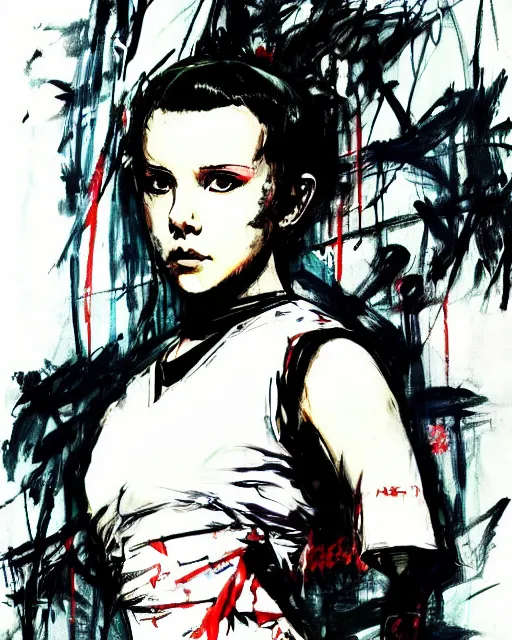 Image similar to millie bobby brown by yoji shinkawa