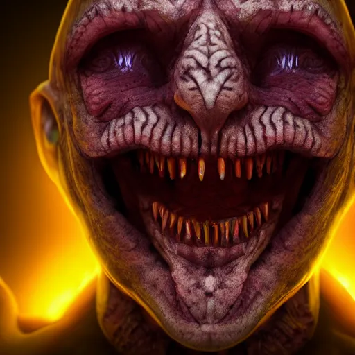 Image similar to worm - with - human - face - creature - directed - by - david - schmoeller, teeth, fleshscape, veins, faces, vivid colors, high - detail, photorealistic, 4 k, artstation, cinematic - lighting,