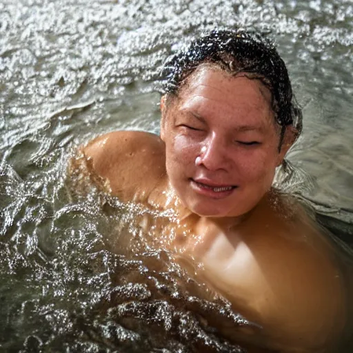 Image similar to a person bathing in 9 5 % ethanol, portrait photograph