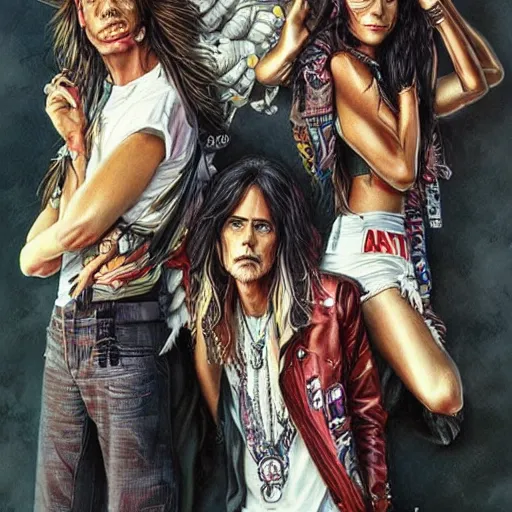 highly detailed, crazy aerosmith!!, young, by artgerm, Stable Diffusion