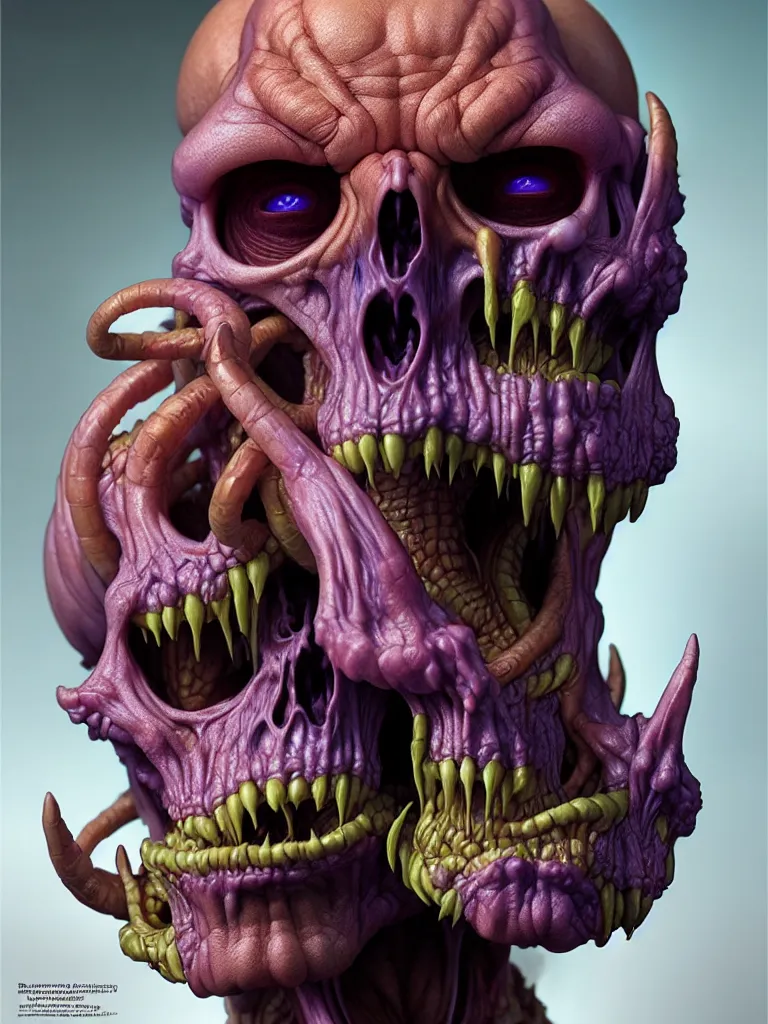 Image similar to hyperrealistic rendering, skeletor face by donato giancola and greg rutkowski and wayne barlow and zdzisław beksinski, product photography, action figure, sofubi, studio lighting, colored gels